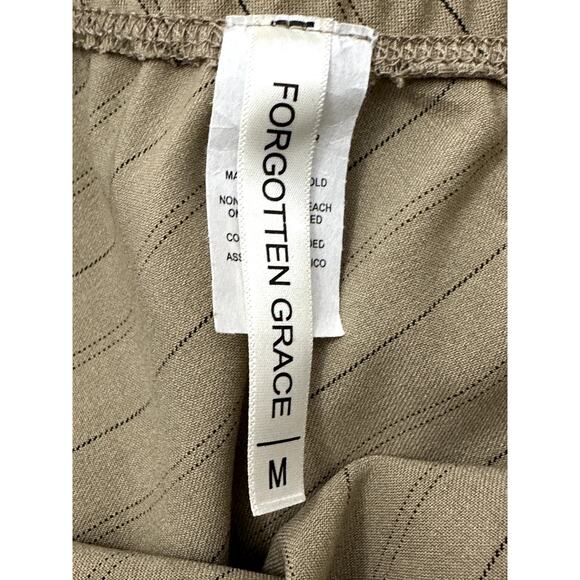 Forgotten Grace Pull-On Skirt Midi Side Slit Pinstripe Tan Black Women's M NWOT - Picture 7 of 8